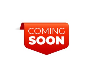 Red Vector Banner Ribbon on white background, top bookmark.