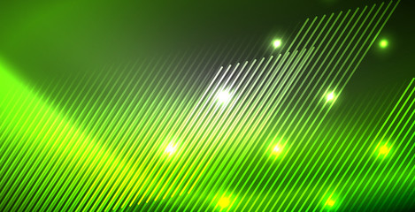 Neon glowing lines, magic energy space light concept, abstract background wallpaper design