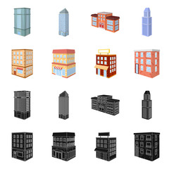 Isolated object of construction and building icon. Set of construction and estate vector icon for stock.