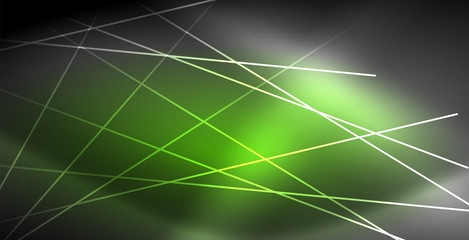 Neon glowing lines, magic energy space light concept, abstract background wallpaper design