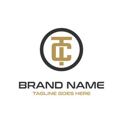 Fototapeta premium TC initial circle logo design