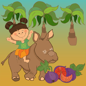 Reader for Kindergarten.Vector illustration for children's book