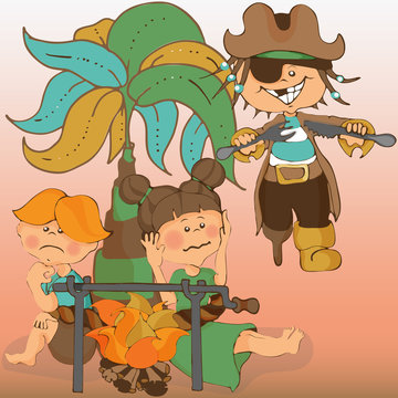 Reader for Kindergarten.Vector illustration for children's book