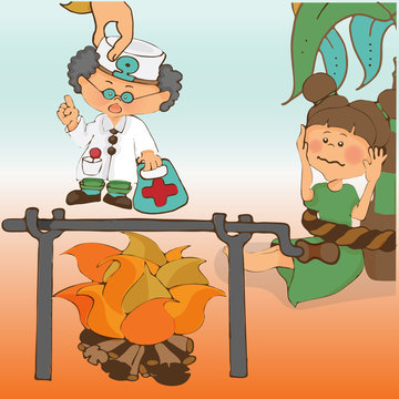 Reader for Kindergarten.Vector illustration for children's book