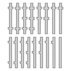 Set of different types of column.