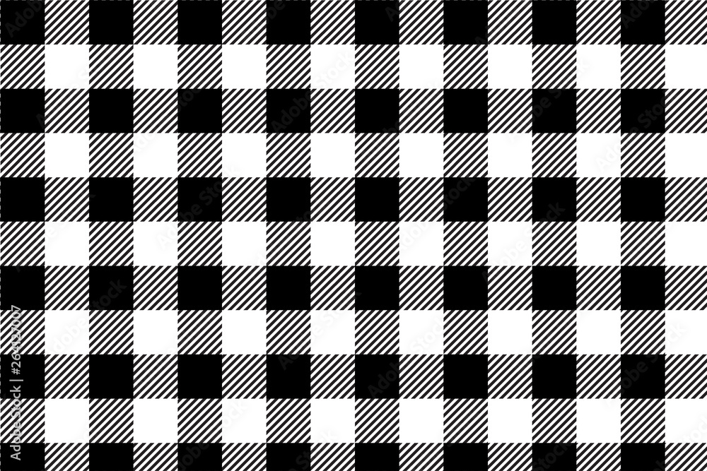Wall mural black gingham pattern background.texture from rhombus.vector illustration.eps-10.