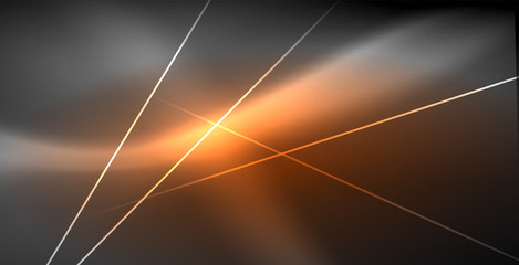 Neon glowing lines, magic energy space light concept, abstract background wallpaper design