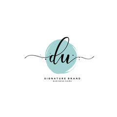 D U DU Initial letter handwriting and  signature logo.
