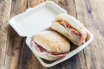 Sandwich of ham (jamon iberico)