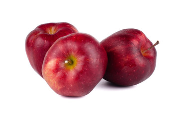 Fresh red apple isolated on white background.