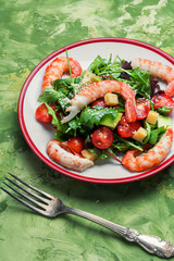 Spring salad with seafood
