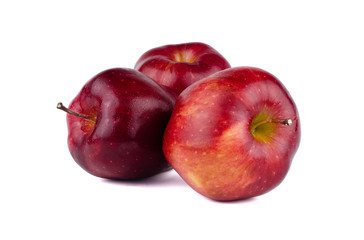Fresh red apple isolated on white background.