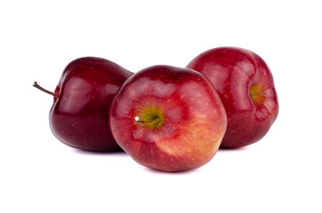 Fresh red apple isolated on white background.