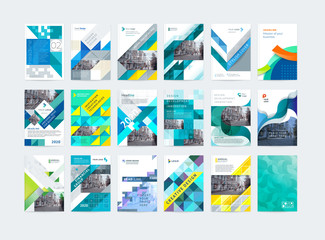 Business vector set. Brochure template layout, cover design annual report, magazine, flyer in A4. Abstract - Vector