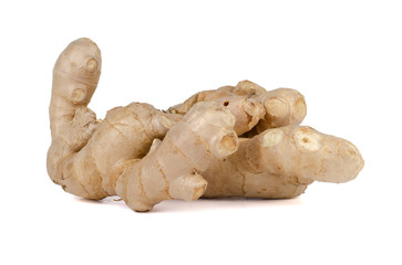 Fresh Ginger roots isolated on white background.