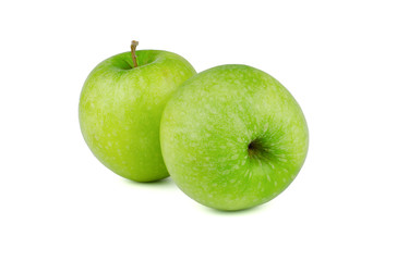 Set of fresh apples isolated on white background.