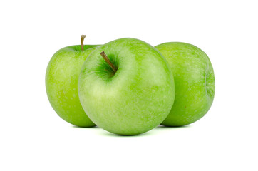 Set of fresh apples isolated on white background.