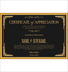 Certificate or diploma retro vintage template 