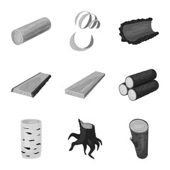 Isolated object of forest and wooden logo. Set of forest and nature  stock symbol for web.