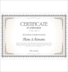 Certificate or diploma retro vintage template 