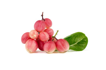 Set of fresh Carunda or Carissa carandas isolated on white background