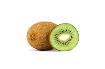 Fresh kiwi fruit isolated on white background.