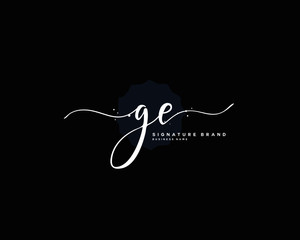 G E GE initial logo handwriting  template vector