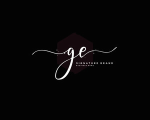 G E GE initial logo handwriting  template vector
