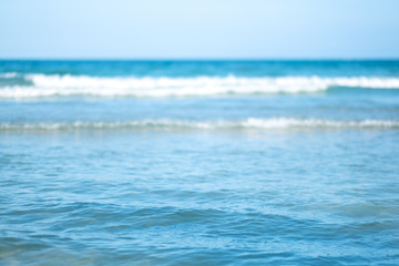 Obraz premium Landscape image of tropical white beach with blue sky background