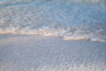 Closeup image of tropical white beach