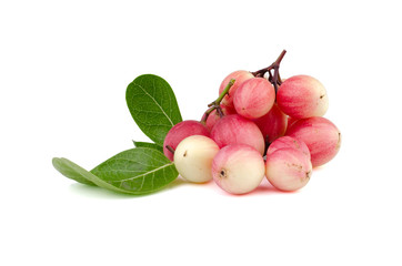 Set of fresh Carunda or Carissa carandas isolated on white background