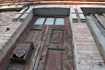vintage door with mailbox
