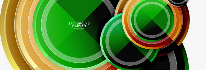 Circle geometric abstract background template for web banner, business presentation, branding, wallpaper