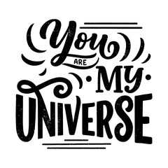 Sketch lettering quote about space for textile design and print . Modern trendy kids concept. Doodle illustration. Hand drawn card. Typography poster.