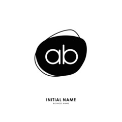 A B AB Initial logo letter with minimalist concept. Vector with scandinavian style logo.