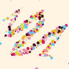 Festive background with multicolored confetti. Yellow, pink, blue circles but against a white background. Flying confetti.