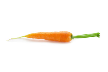 Bunch of baby carrots vegetable isolated over white background.