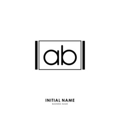 Obraz premium A B AB Initial logo letter with minimalist concept. Vector with scandinavian style logo.