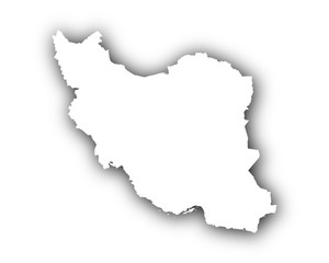 Karte des Iran mit Schatten