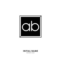 A B AB Initial logo letter with minimalist concept. Vector with scandinavian style logo.