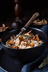 Kaszotto- polish risotto from barley groats with mushrooms
