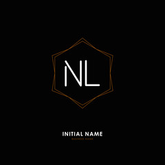 N L NL Initial logo letter with minimalist concept. Vector with scandinavian style logo.