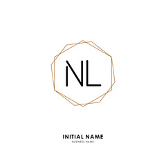 N L NL Initial logo letter with minimalist concept. Vector with scandinavian style logo.