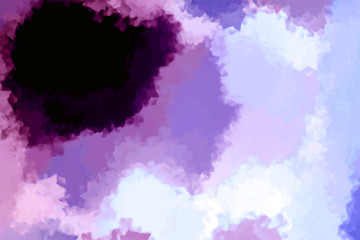 Artistic graphic illustration of the sky at sunset. Drawing paints.