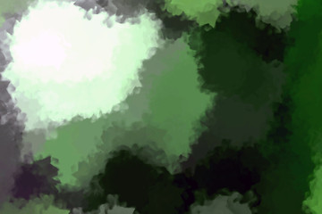Textural art green illustration.The image of thickets and bushes.