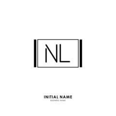 N L NL Initial logo letter with minimalist concept. Vector with scandinavian style logo.