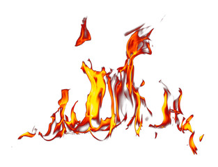 Flame of fire isolated on white background