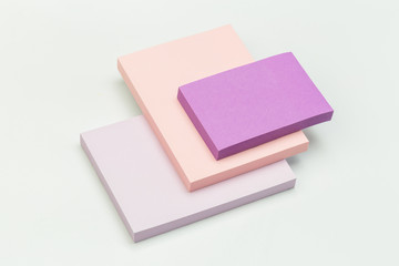 set of colour  paper stick note on a white background