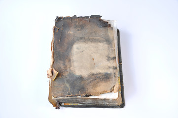 old burnt bible book
