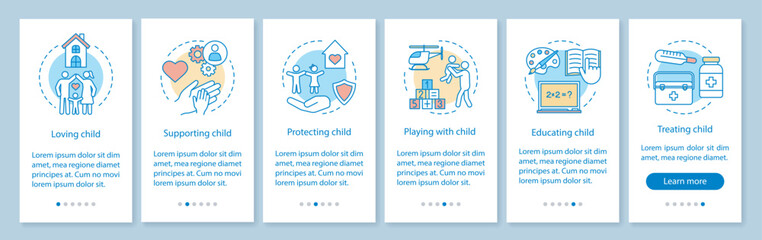 Child custody onboarding mobile app page screen